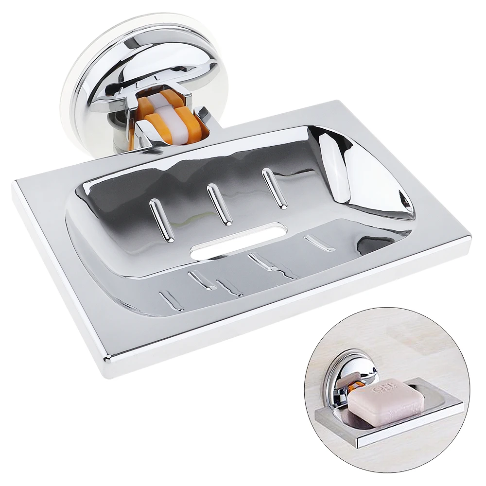 GT Strong Suction Cup Stainless Steel Bathroom Shower Soap Holder Dish Rack 