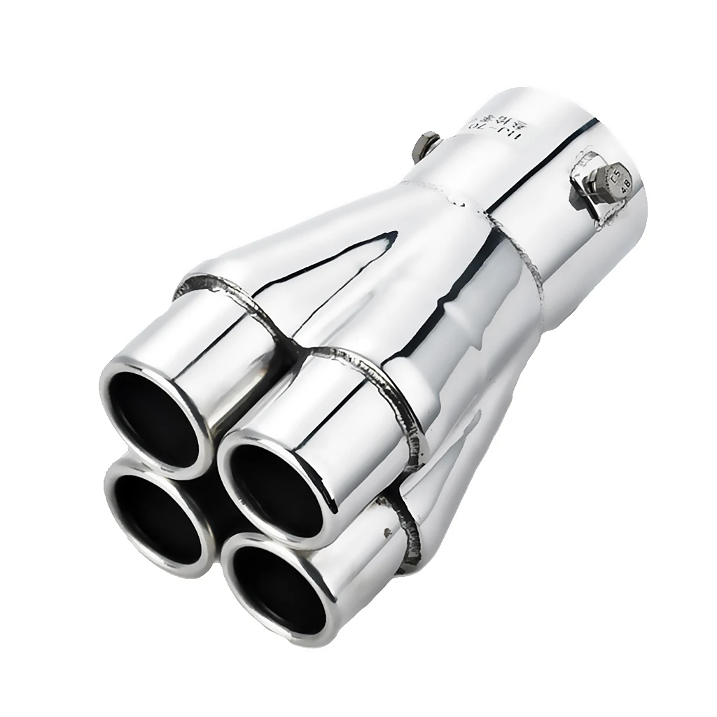 57mm Car Exhaust Pipe Muffler Tail Tip Silencer Stainless Steel 155mm Silver
