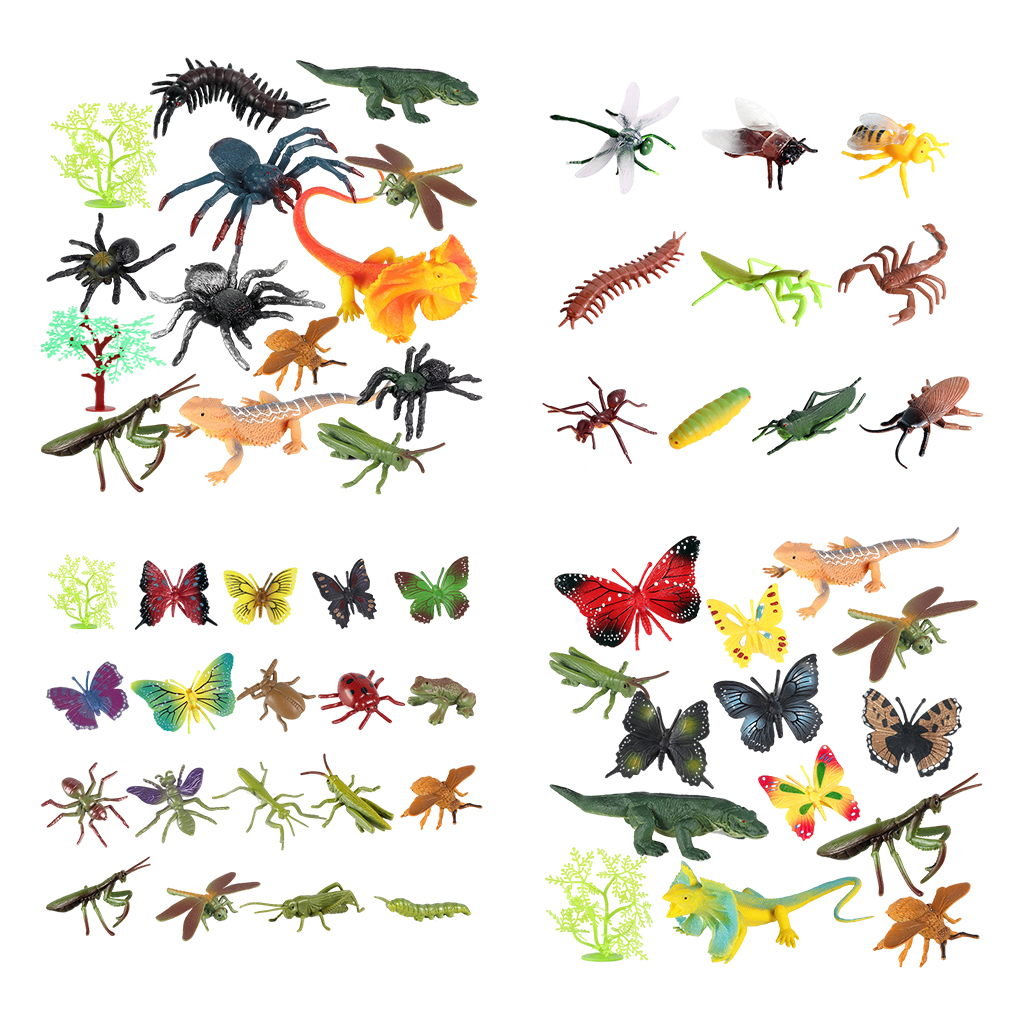 Insect Spider Butterfly Figurine Farm Wild Animal Model Action Figure Hot Toy Set For Children Gift Educational Toys