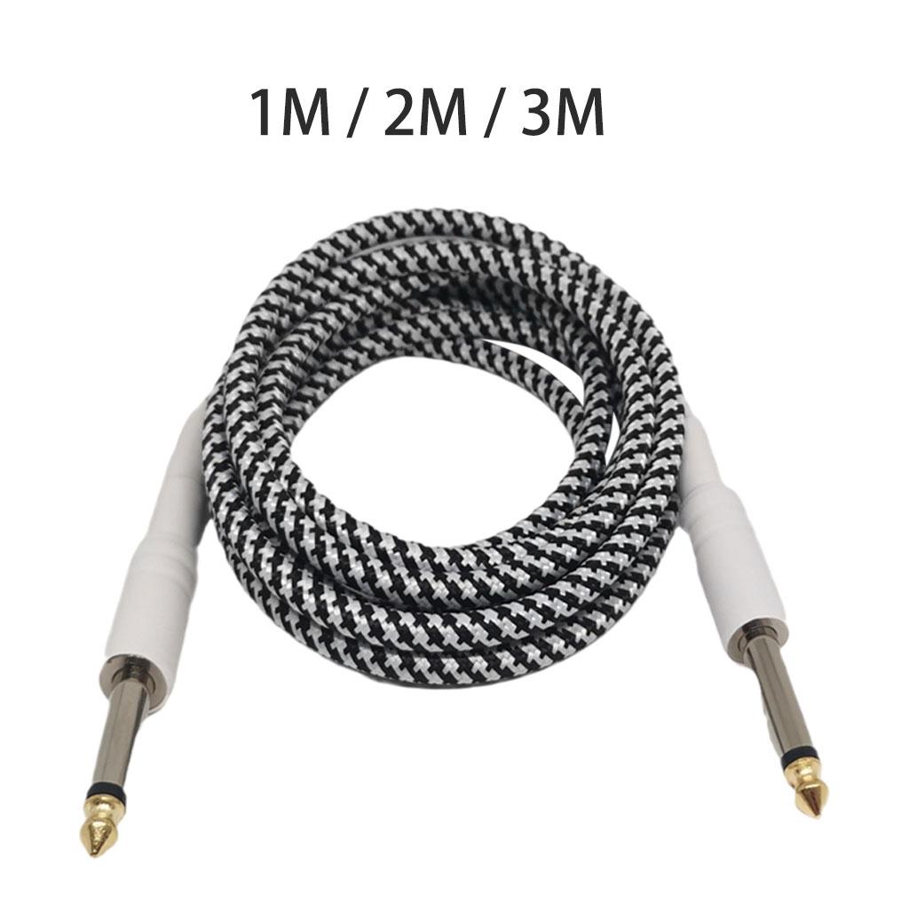 6.35mm Guitar Cable Noise Reduction Male to Male OFC Braided Connecting Line for Speakers Musical Instruments Electric Guitar