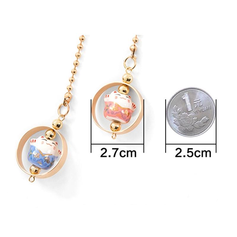 Car Pendant Lucky Cat Rearview Mirror Decoration Ceramics Alloy Dashboard Accessories Gift