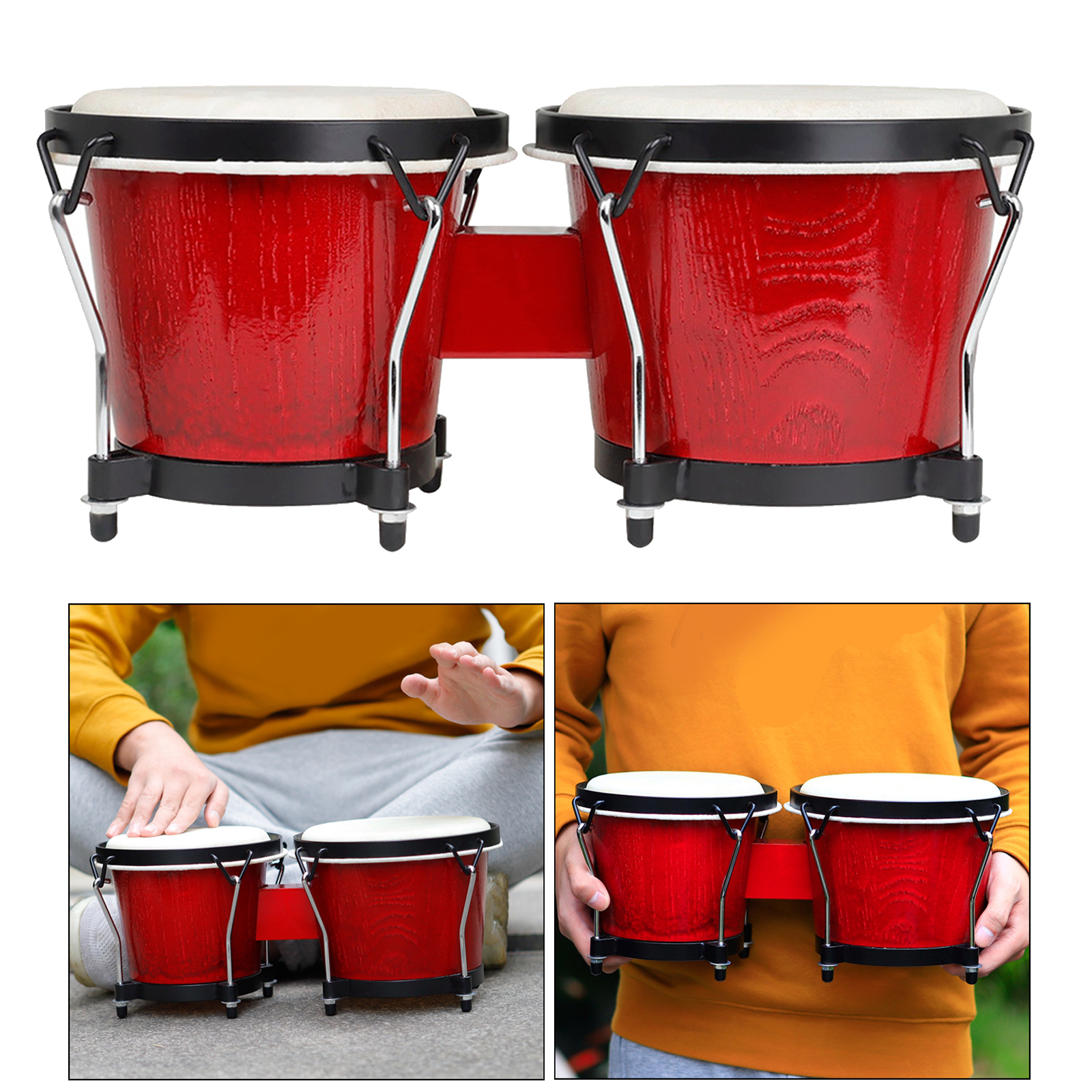 Finest African Bongo Drum Clear Sound School Rhythm Toys Gifts Xmas Present