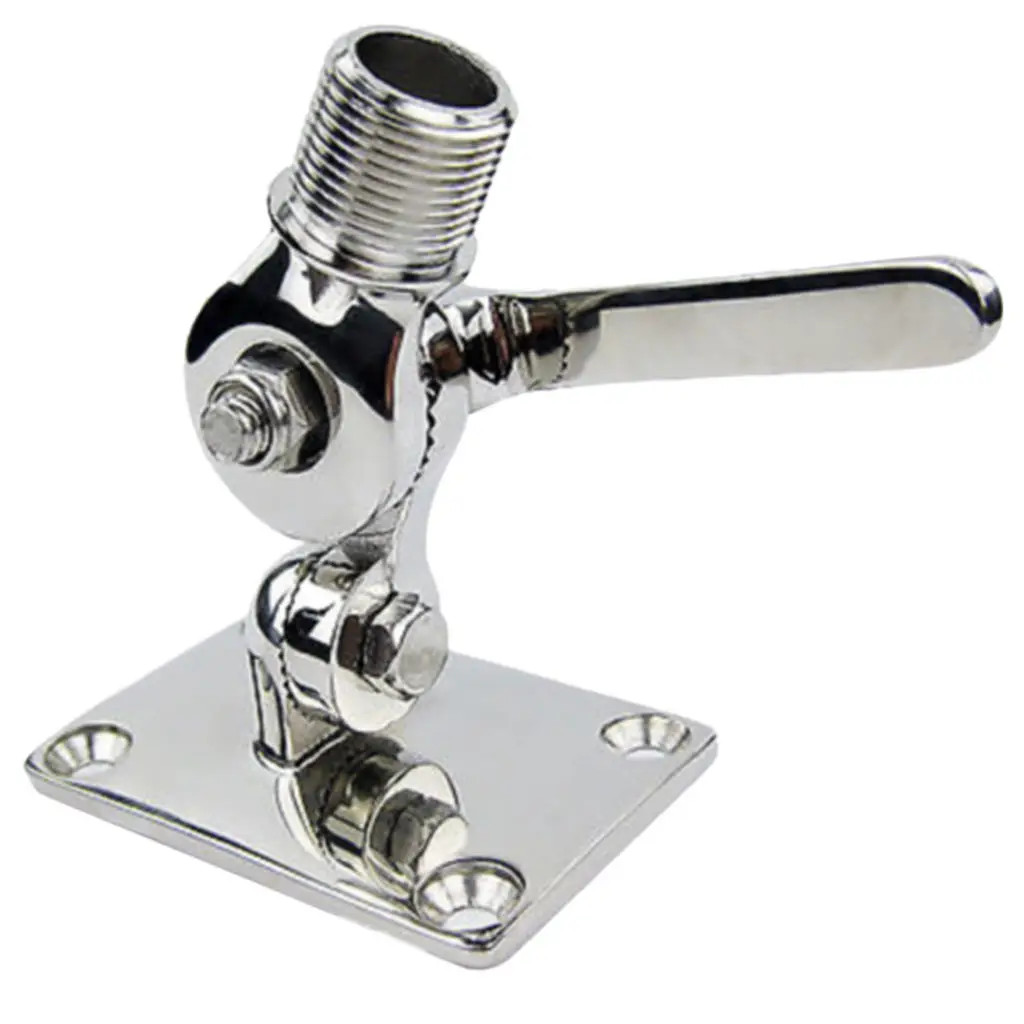 Adjustable Marine Radio VHF Antenna Base Mount Stainless Steel For Boats