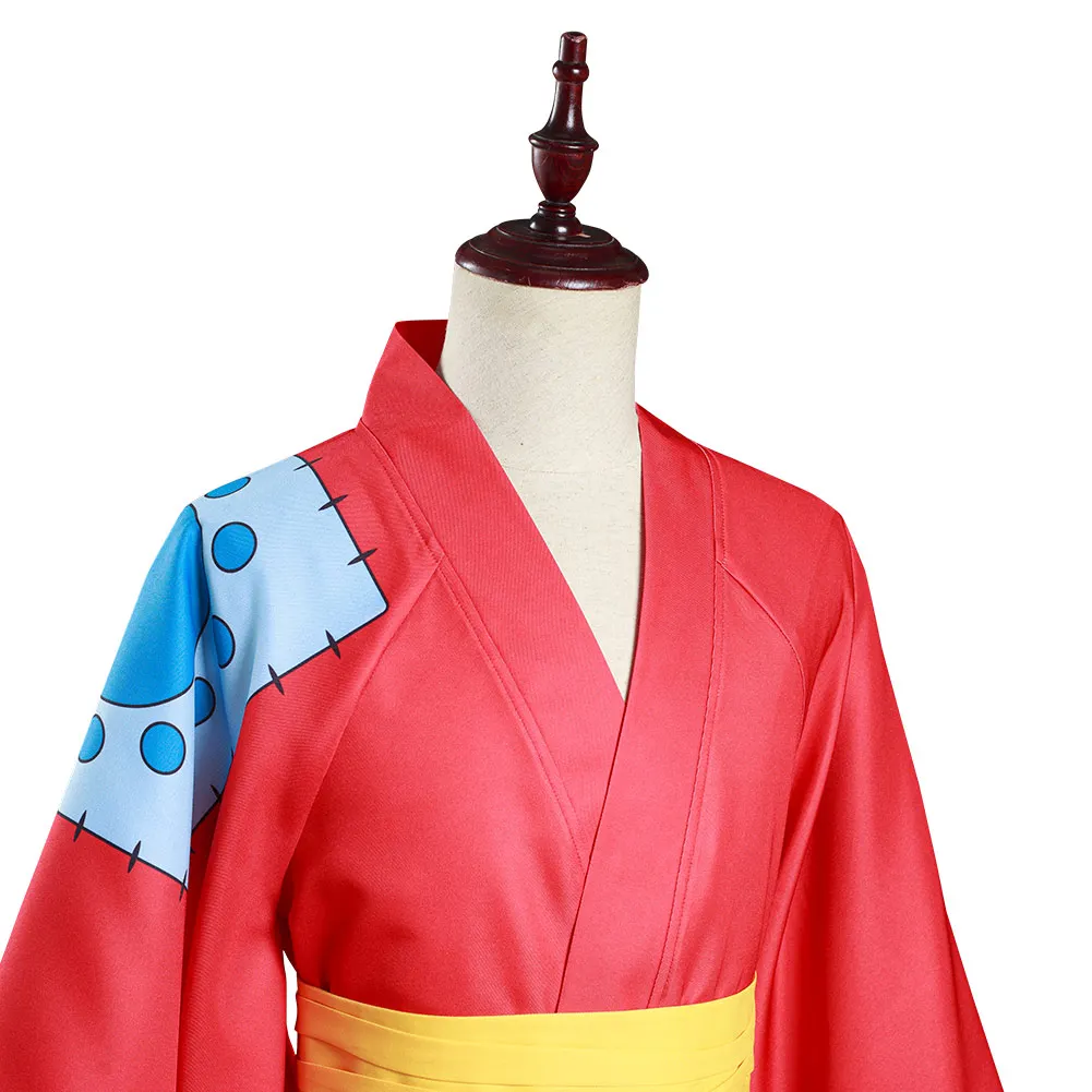 One Piece Wano Country Monkey D. Luffy Cosplay Costume Kimono