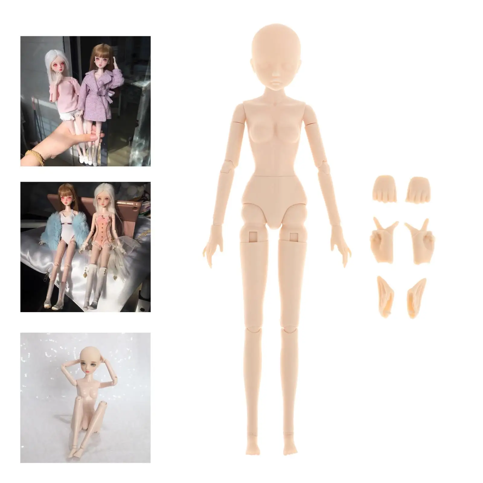 1/6 BJD Girl Doll Body 22 Joints DIY Female Naked Dolls Toys Soft ABS DIY Dress Up Toys Gifts for Children 