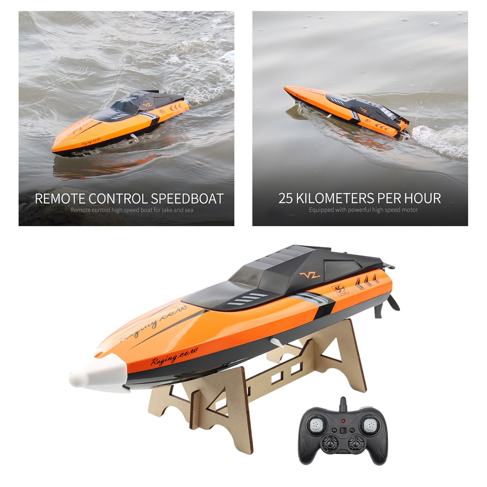 Remote Control Boat for Pools and Lakes Remote Control Range: 120-150m