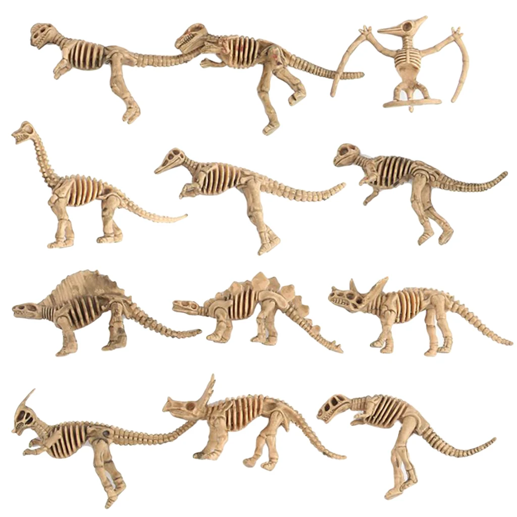 12pcs / Set Assorted Dinosaur Skeleton Figures Kids Toys Dinosaur Bones