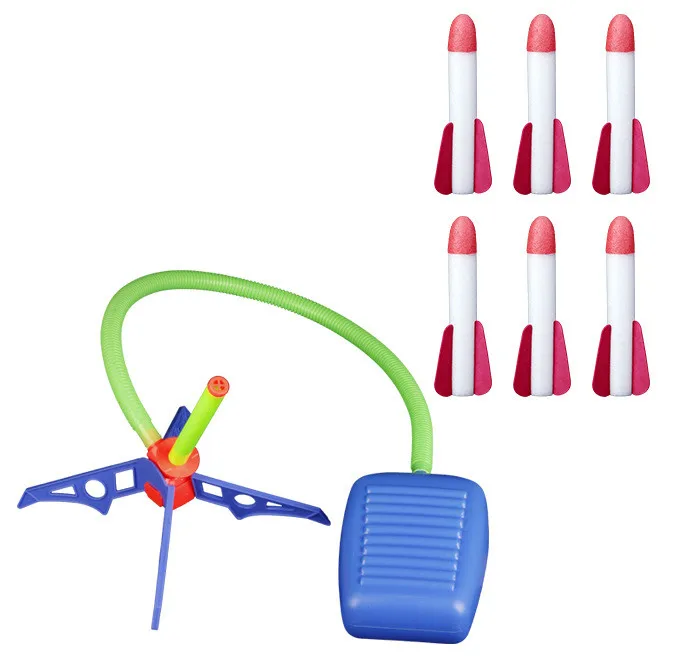 Air Power Rocket Launcher Stomp Stamp Rocket Outdoor Garden Game Fidget Kid Toys 