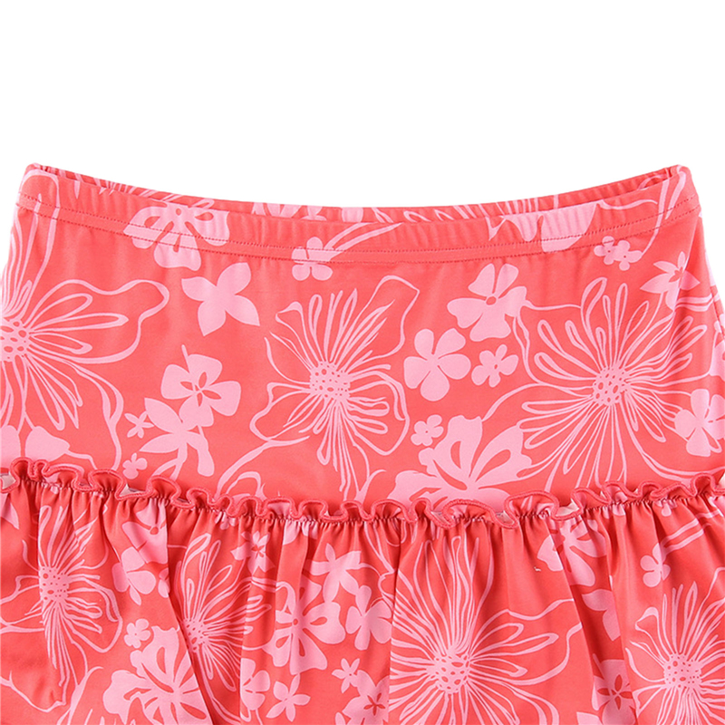 Women's A-Line Mini Skirt 90S High Waist Floral Print Frill Trim Above Knee Short Skirt Y2k Style Skirts Streetwear