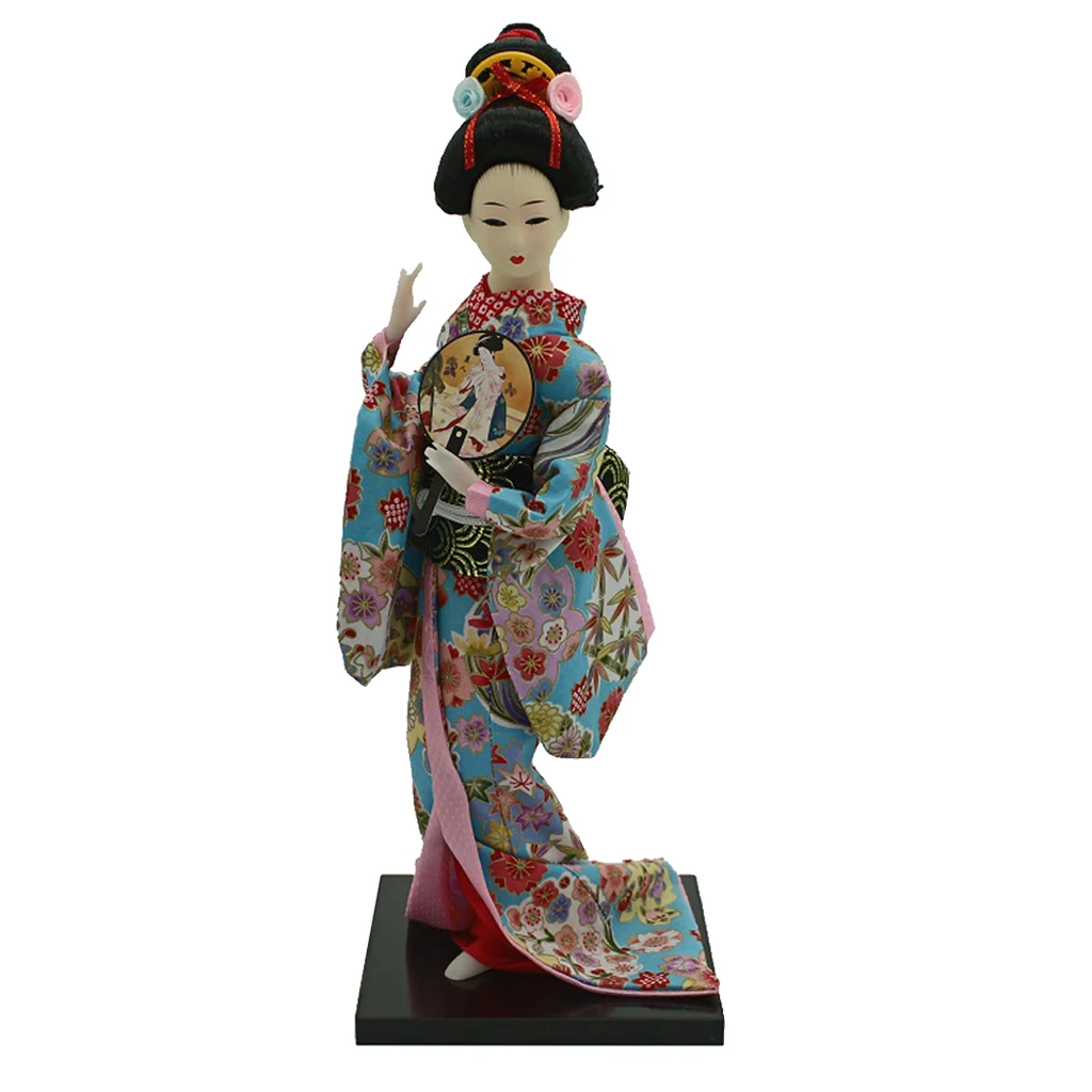 30cm Japanese Kimono Geisha Doll Asian Culture Craft Floral Clothes