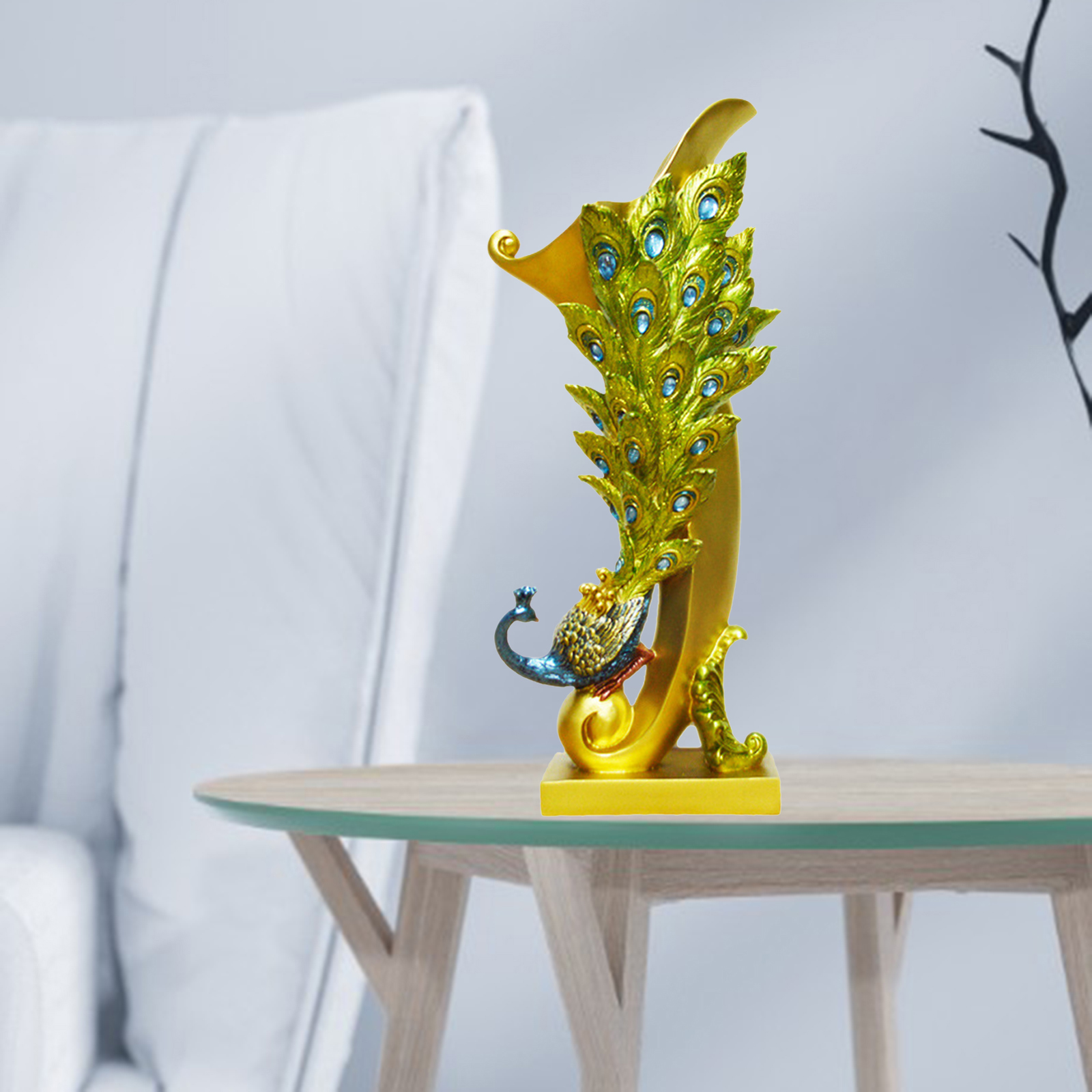 Nordic Resin Gorgeous Peacock Shaped Flower Pot Statue Sculptures Figure Plant Dried Flowers Pot Crafts Living Room Decorations