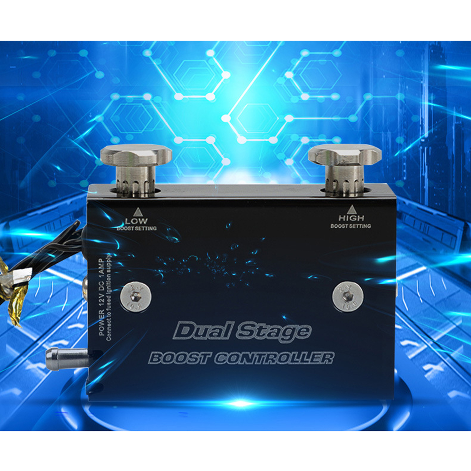 Black Car Dual Stage Electronic Turbocharger Psi Controller Kit /w Switch Aluminum alloy Durable