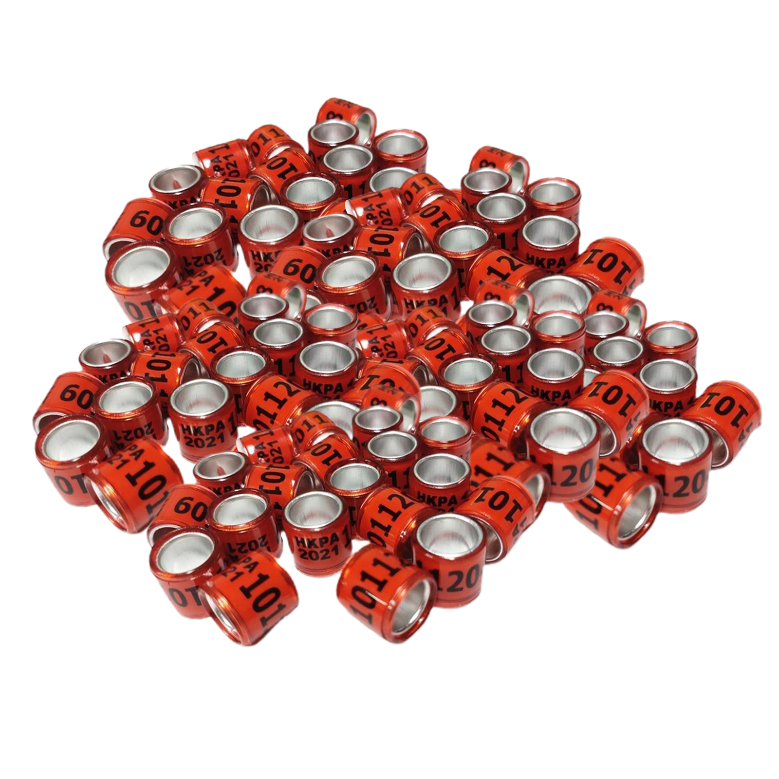 100Pcs 2021 Aluminium Bird  Racing Pigeon Foot Rings Bands 8mm Reusable