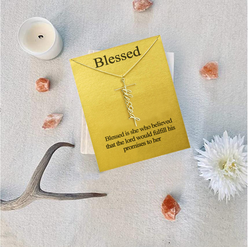 Glauben Kreuz Halskette Hoffen Glauben Graceful Gesegnet Vertrauen Fearless Anhänger Halskette Religiöse Personalisierte Schmuck Geschenk für Frauen – Detail 15