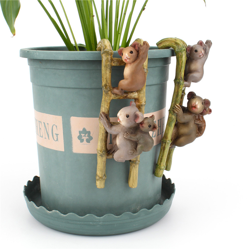 Climbing Ladder Little Koala Potted Plant Decoration Ornaments Climbing Cylinder Pendant Home Gardening Resin Ornaments Hfing Garden Statues Sculptures Aliexpress