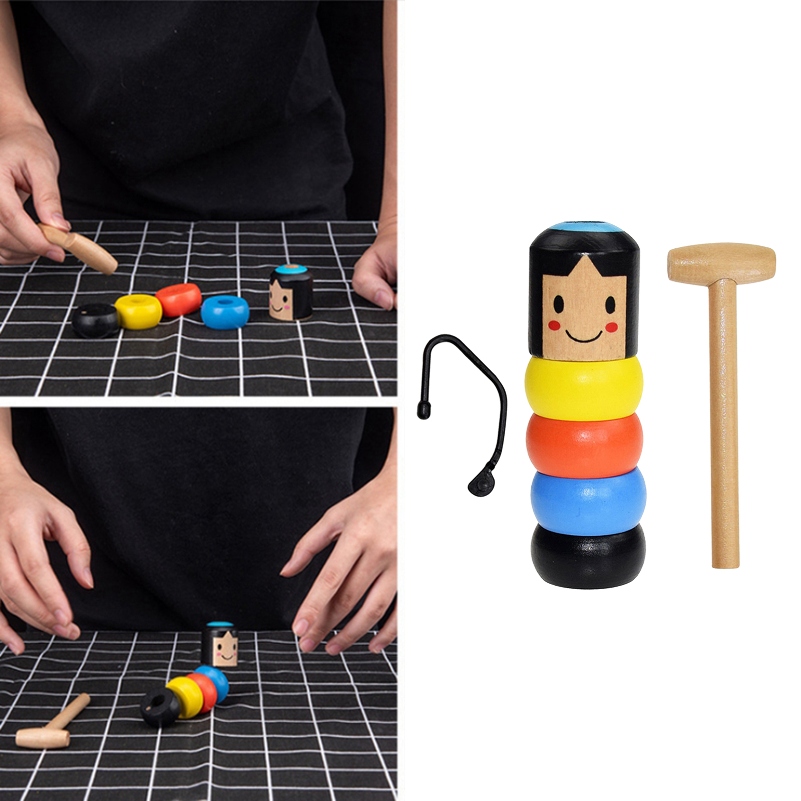Funny Unbreakable Wood Man Magic Wooden Toy Immortal Kids Gifts Birthday