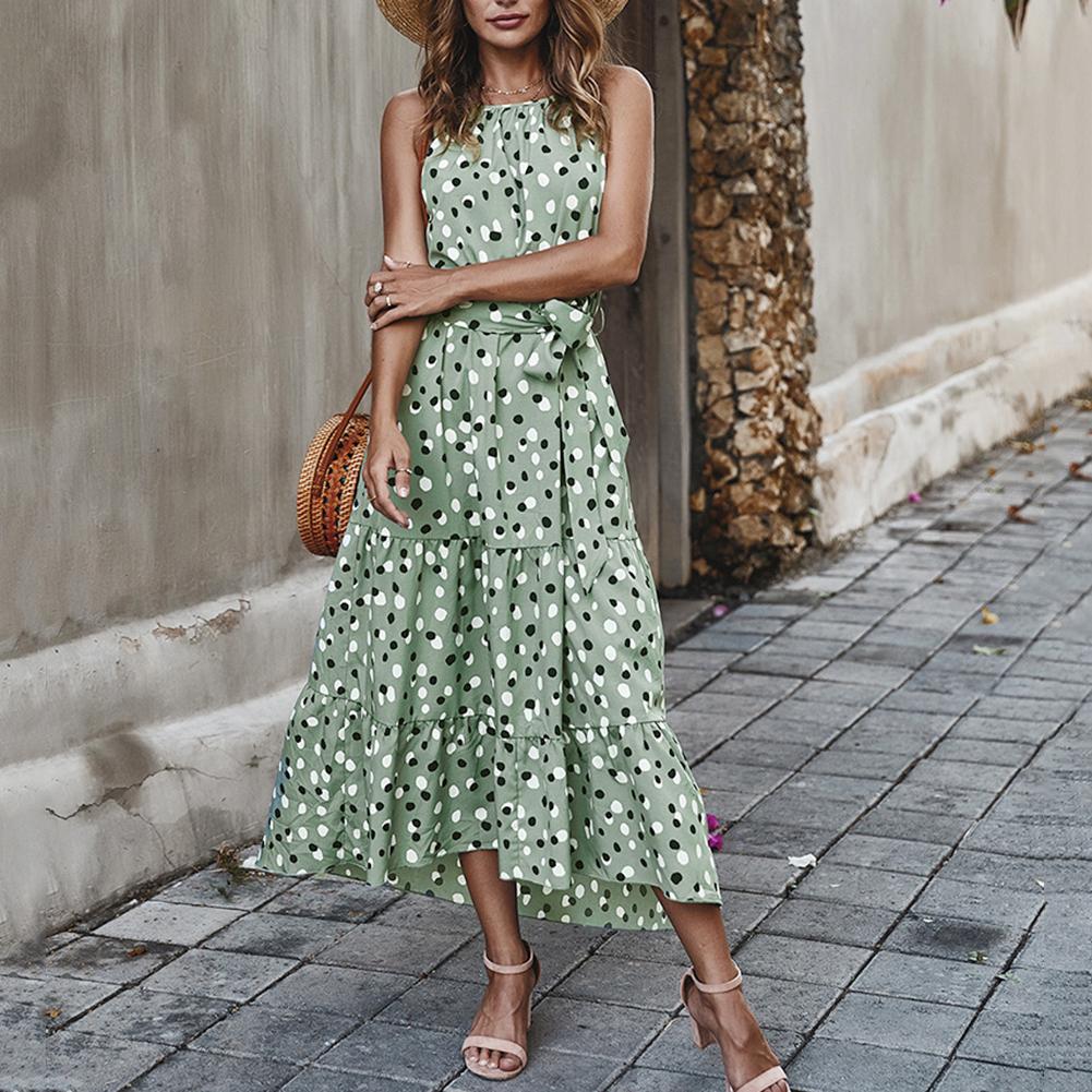 verão boho sem mangas vestido longo bainha