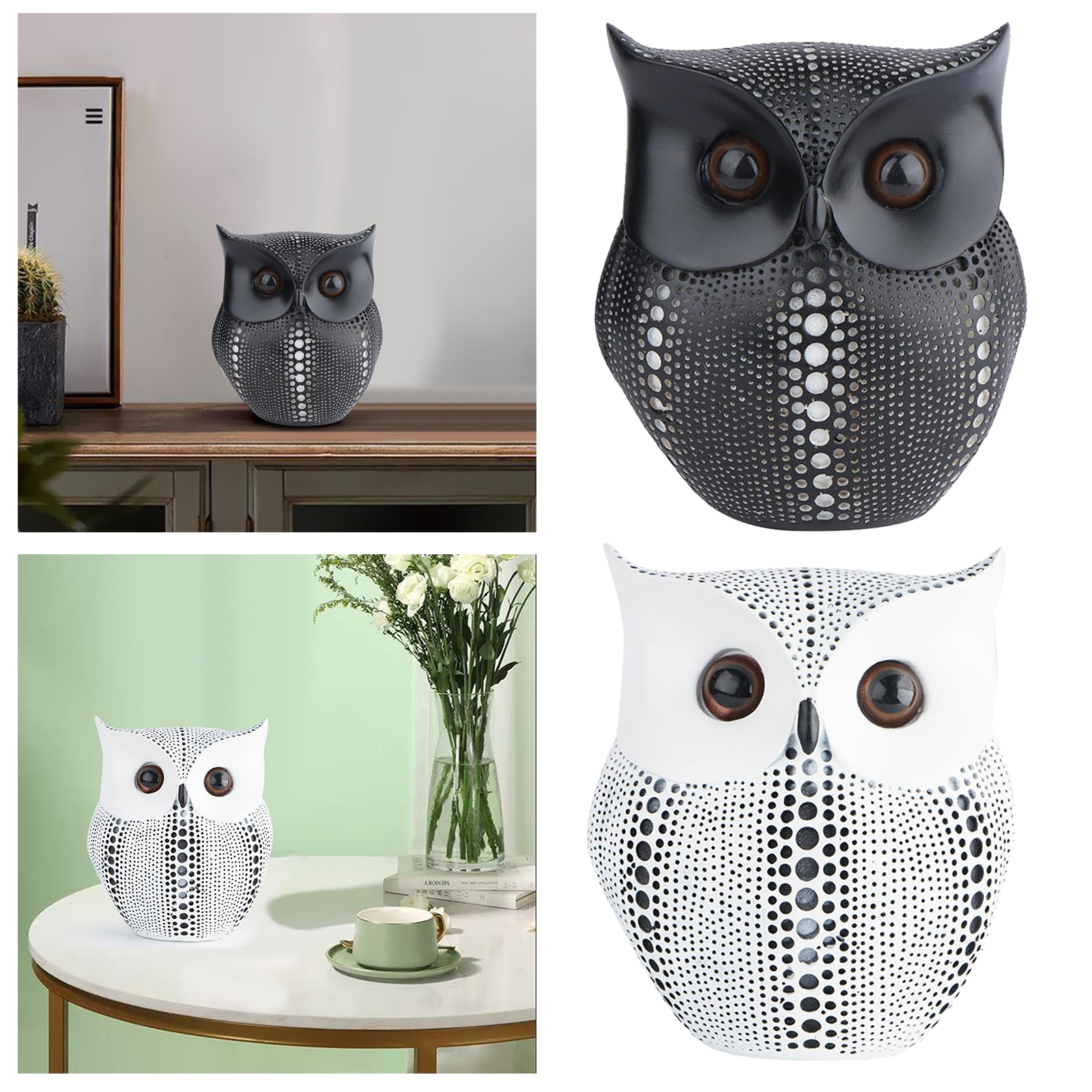 Owl Shaped Sculpture Ornament, Nordic Style Ornament Crafts Stand, for Home Office Desktop Table Study Store Decoration