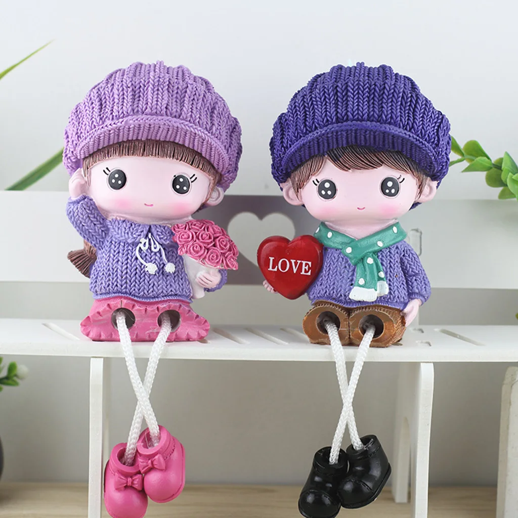 Dangling Figurine Bedroom Hanging Legs Doll Sitter Sitting Lovers Decoration