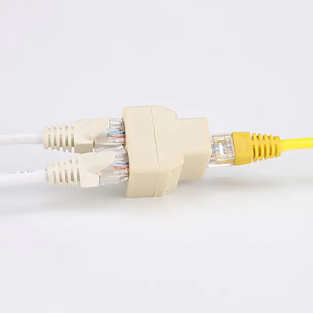 Double DZ517 RJ45 Ethernet cable LAN Port 1 to 2 Socket Splitter Connectors  J-LU