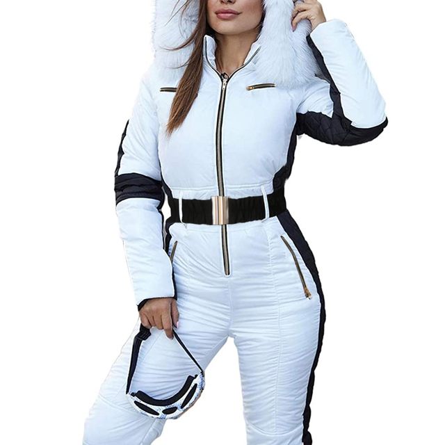 Tuta da sci monopezzo giacche da donna tuta da Parka con cappuccio  invernale tuta da donna in cotone fusciacche tute tute con cerniera tute -  AliExpress