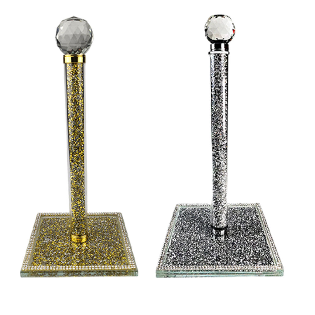 Crystal Glass Tissue Holder Tissue Stand Paper Dispenser Tower Holder for Bathroom