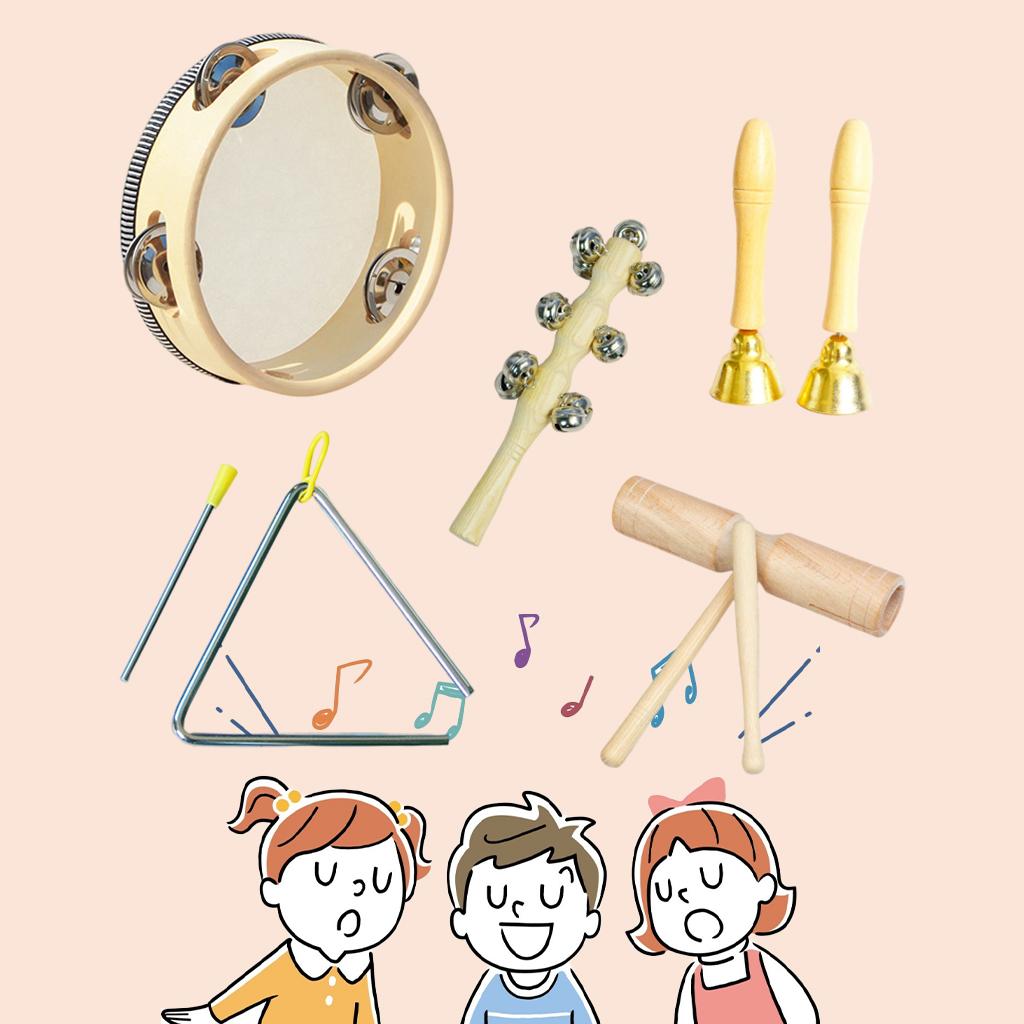Percussion Instruments Toy with Storage Bag Musical Instrument Set for Cultivate Sense of Teamwork Girls Building Confident