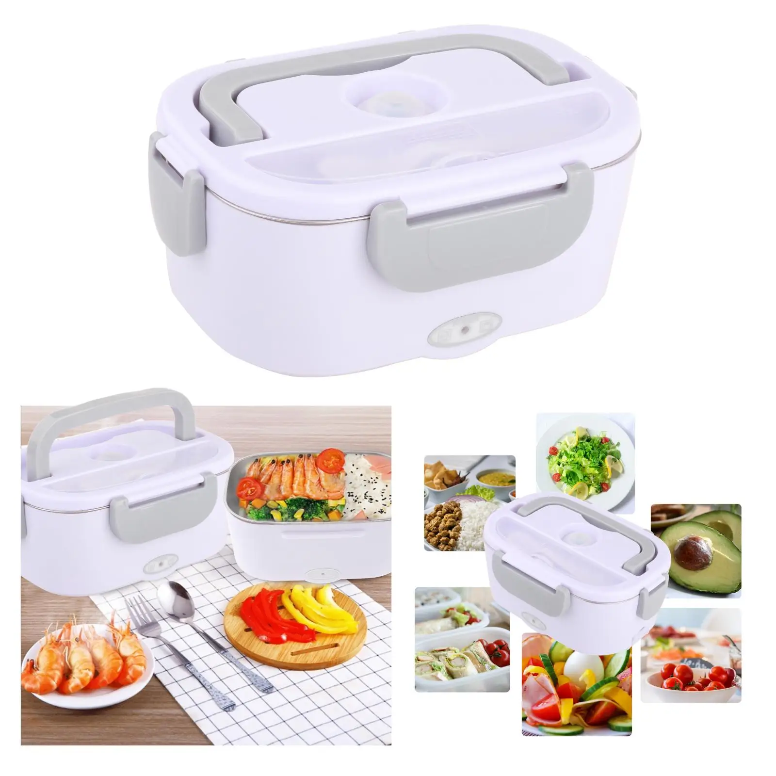 2-in-1 Dual Use Electric Lunch Box Portable 12V 1.5L Heated Food Container