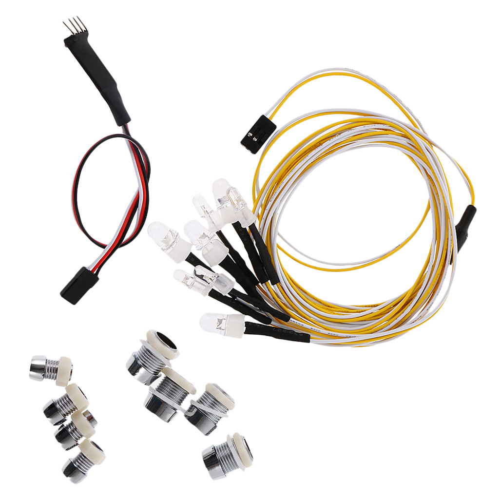 8Pieces LED Lamp with Remote Control Circuit Panel for 1/10 1/8 Traxxas HSP   CC01 Axial SCX10 Car