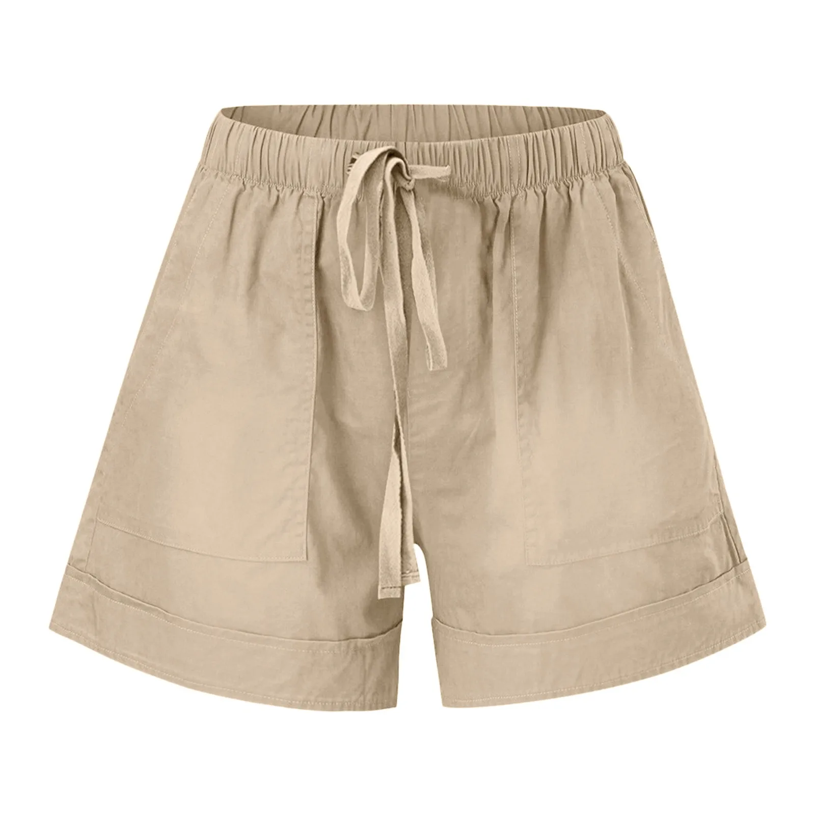 lululemon shorts 2021 New Womens Plus Size Short Comfy Drawstring Casual Elastic Waist Pocket Loose Shorts Pants High Quality Simple Daily Pants skorts