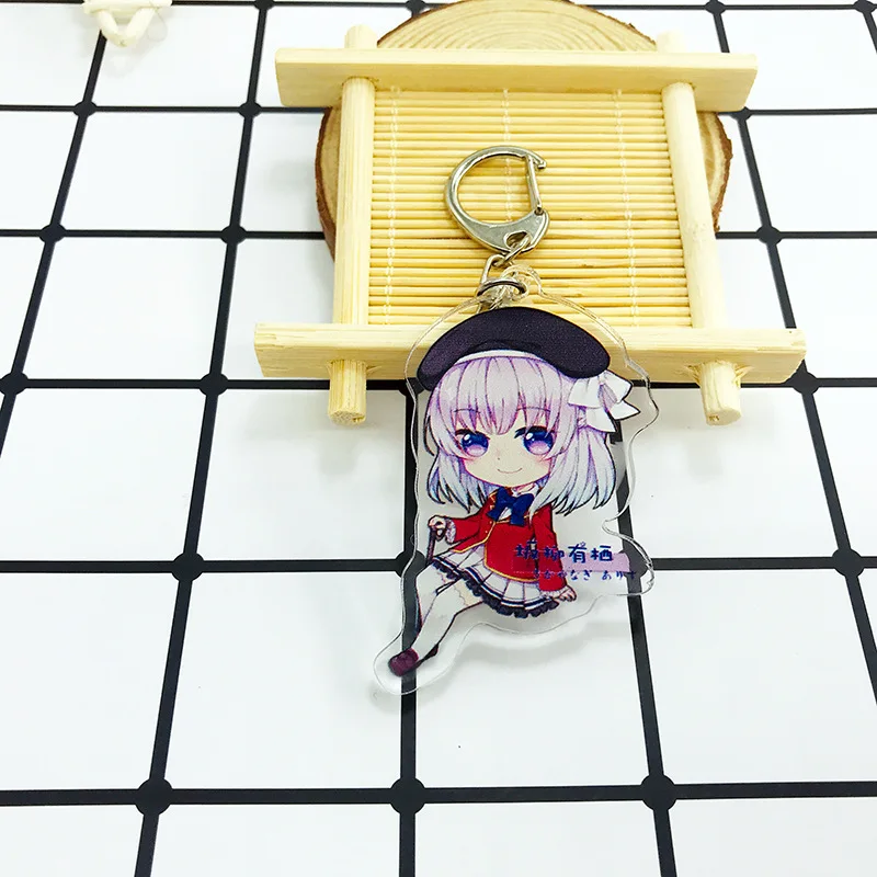 Anime Keychain Classroom of The Elite Woman Key Chain Cartoon Figure Acrylic Key Rings Kiyotaka Ayanokouji Man Jewellery Brelok