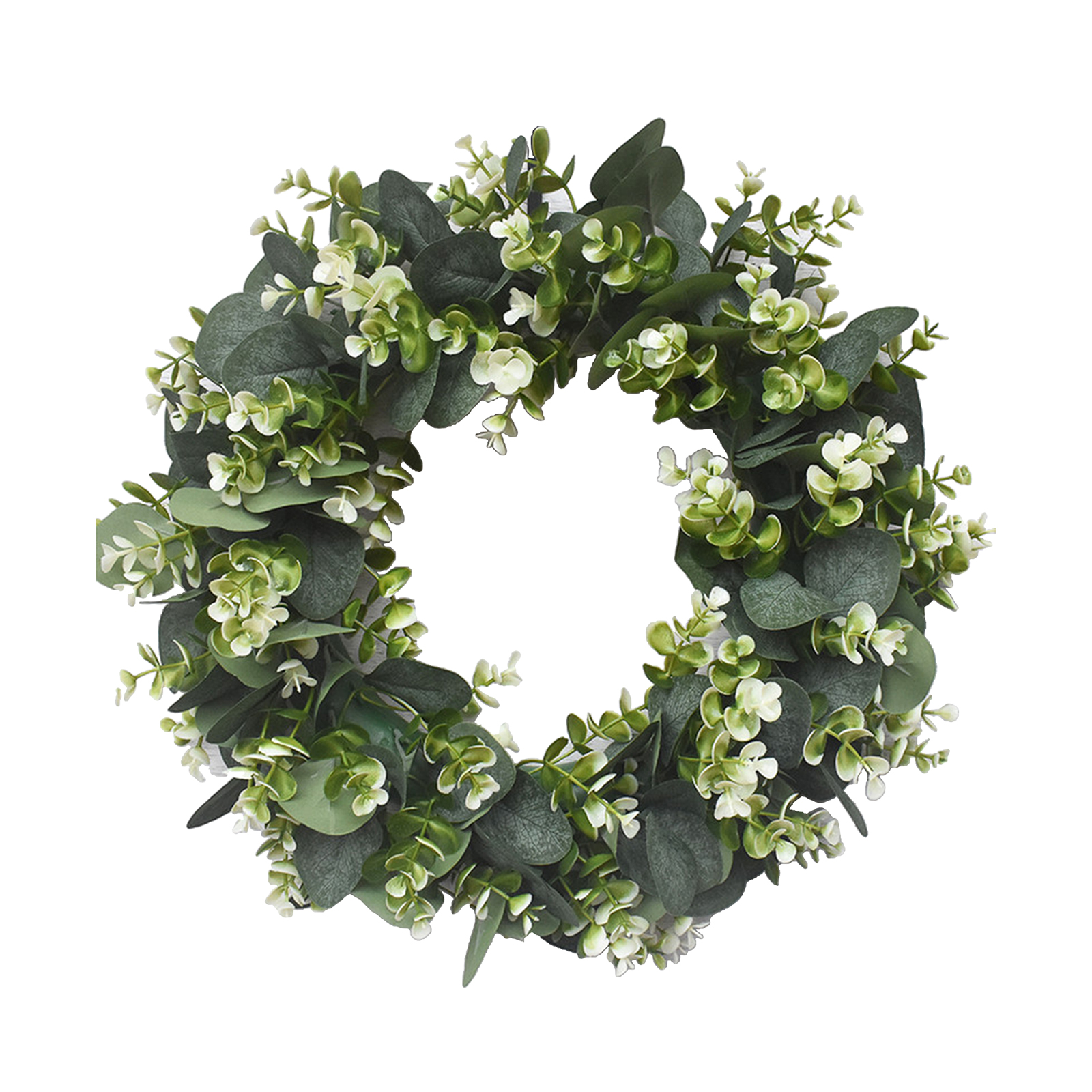 Eucalyptus Green Leaves Wreath Front Door Living Room Ornament Arts 40cm Plastic