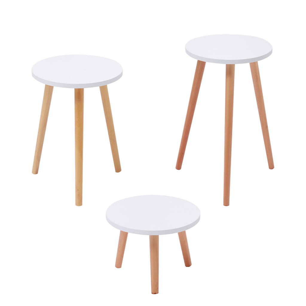 Indoor Plant Stand Wood for Plant Table Flower Holder for Planter Round