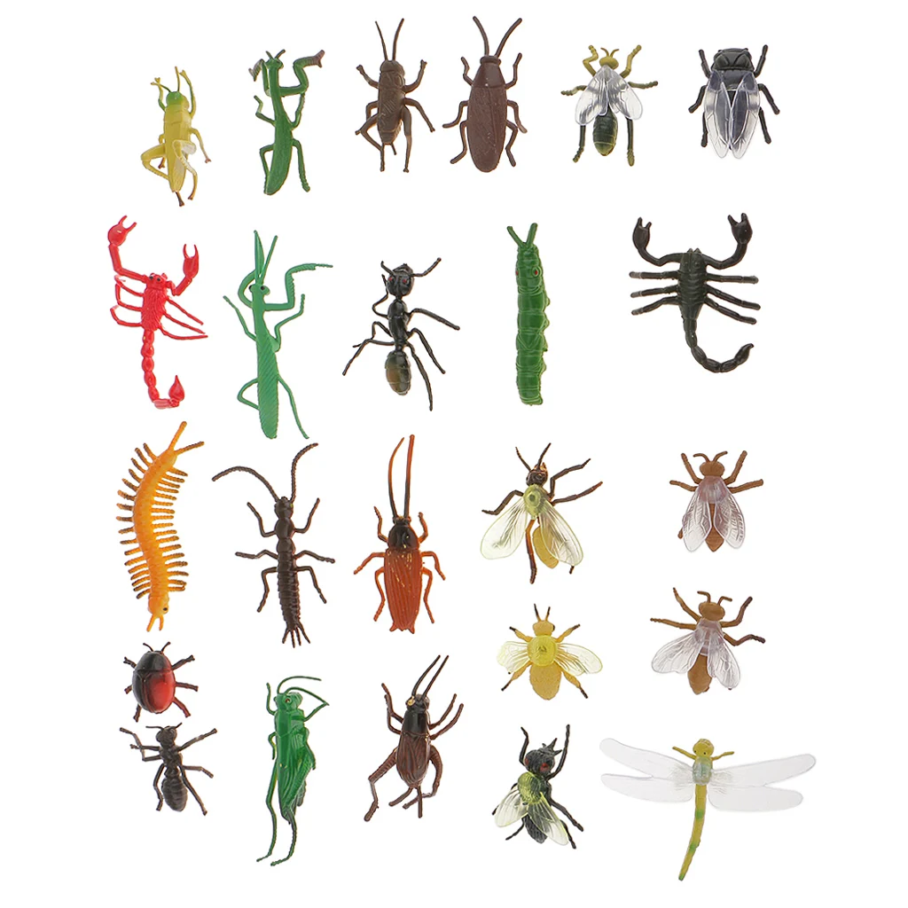 Set of 24Pcs Plastic Insect  Animal Model Kids Educative Teaching Toys 