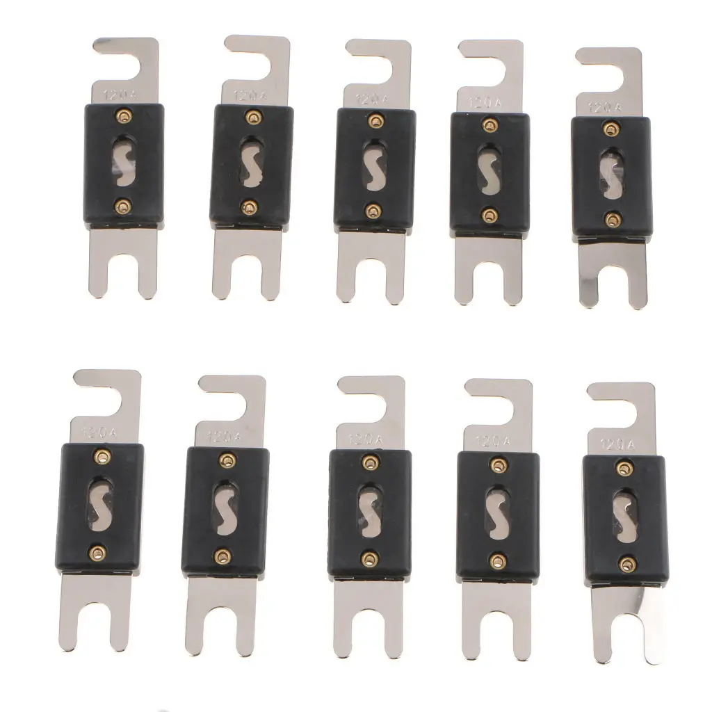 10x Car Audio Electrical Protection Flat Fuses Over-current Protect 120A