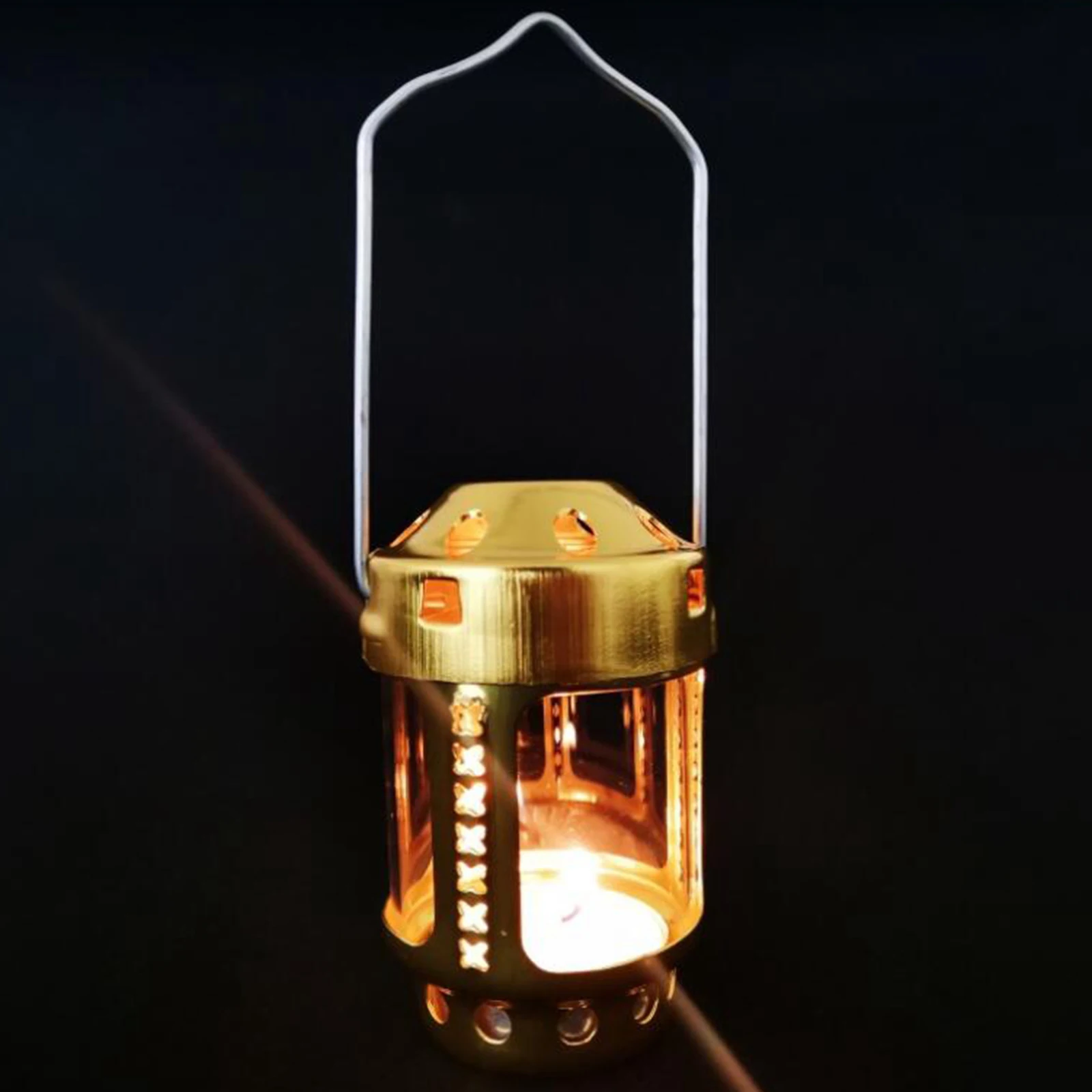 Metal Gold Mini Tealight Holder Camping Hanging Lantern Party Candle Holder