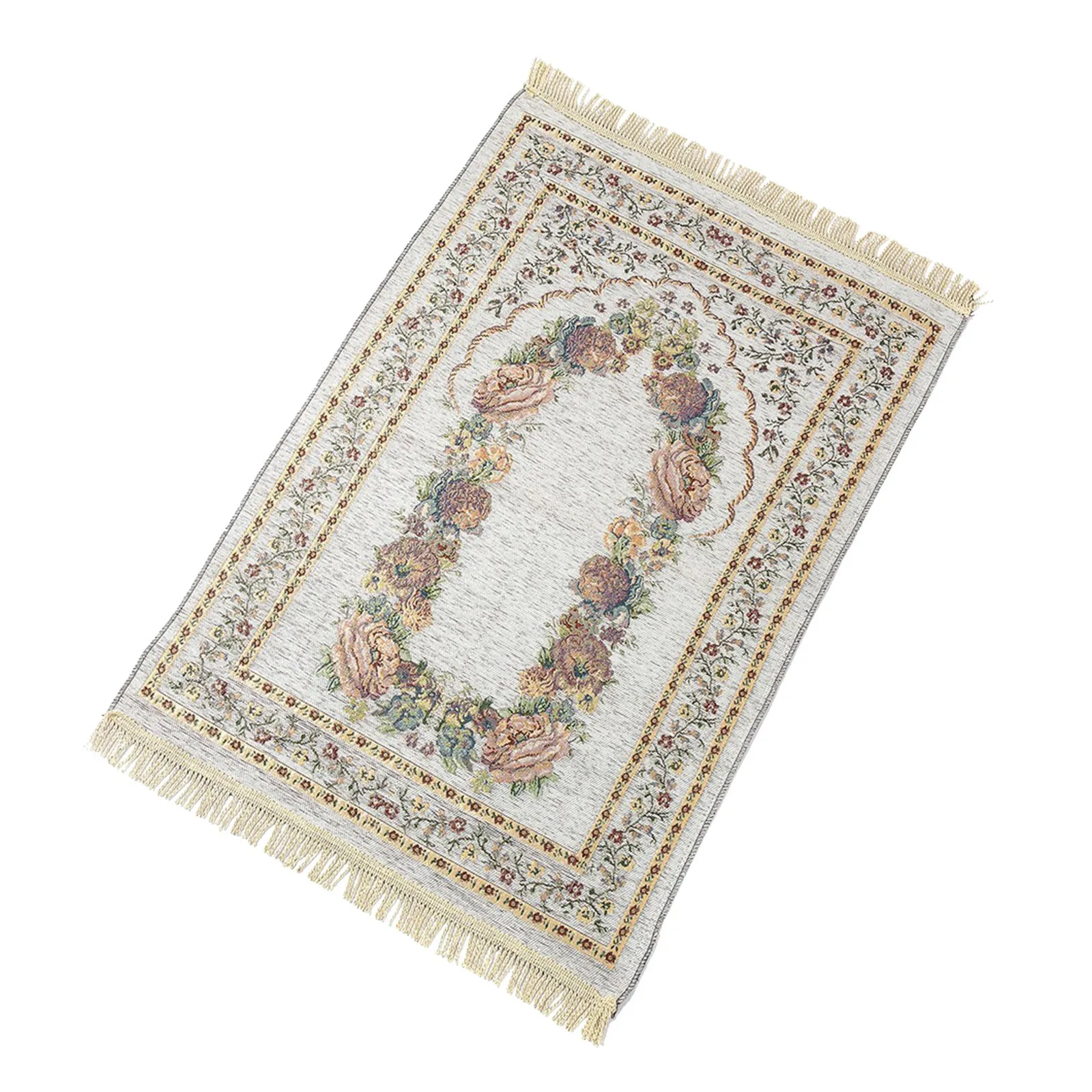Muslim Islamic Worship Rug Polyester Compass Printing Prayer Rug Portable Travel Home Meditation Pilgrimage Blanket Salat Carpet