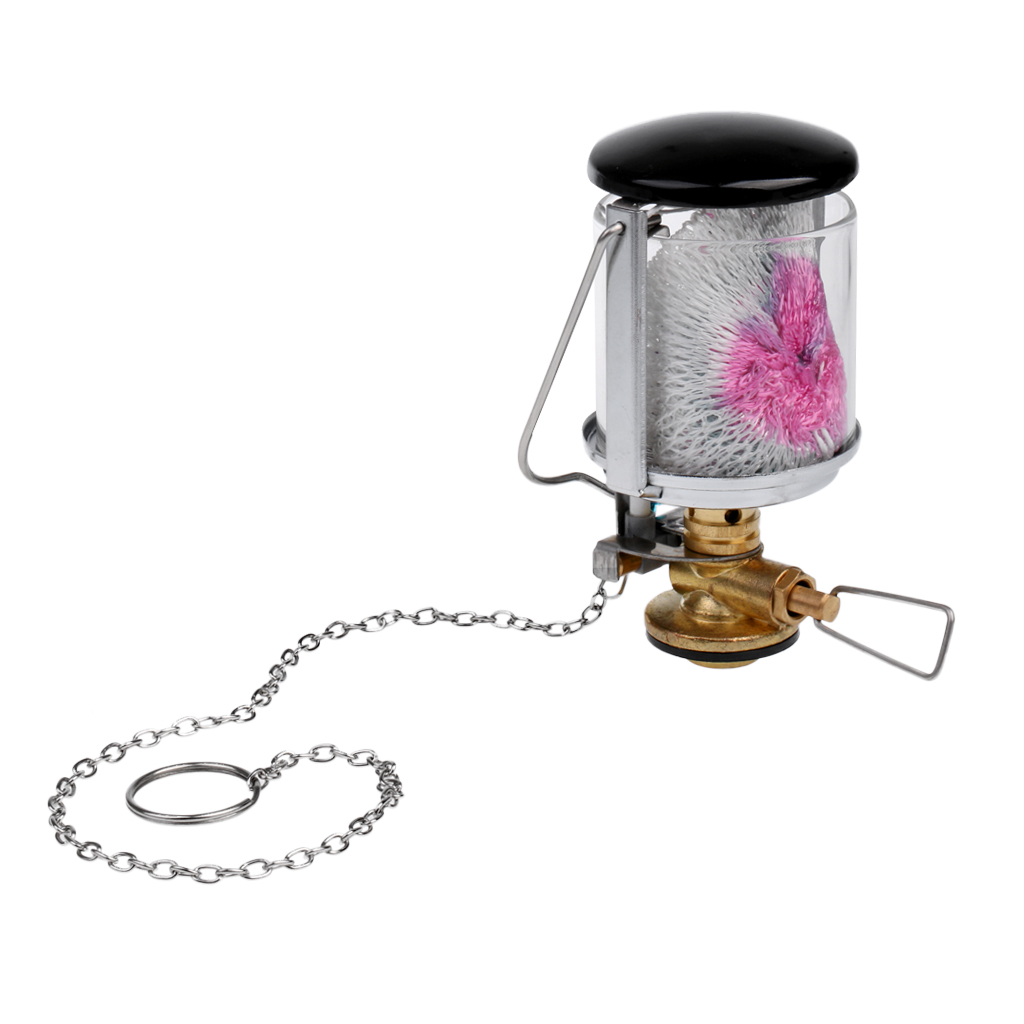 Portable Mantle Gas Propane Lantern Tent Lamp Hanging Glass Light with Key Chain for Outdoor Camping Accessory