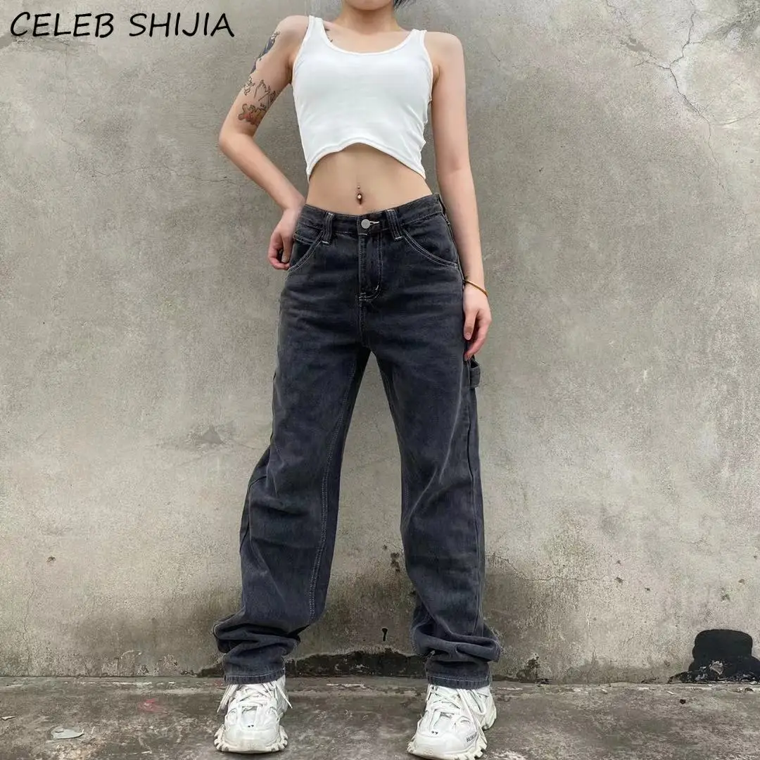 Enumerar Nuestra compañía Desfavorable Jeans Mujeres Smoky Grey High Street Pantalones hundidos Y2K Tall Cintura  Denim Pantalones Primavera Bolsillo de verano para mujer 2021