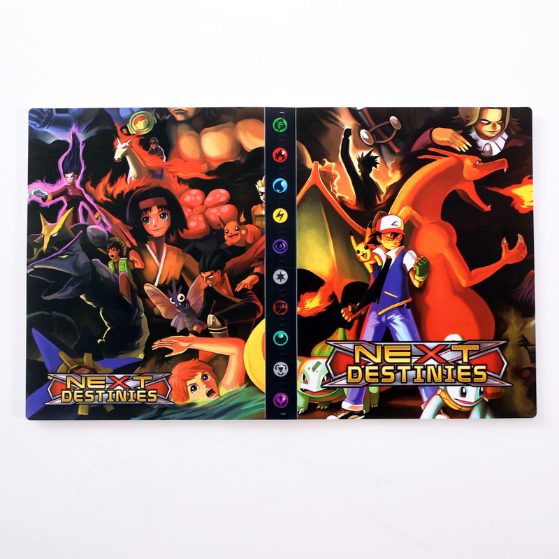 Pokemon para Crianças Livro de Desenho Pasta de Cartas de Jogo Álbum Animado Anime Charizard Vmax gx Coleção Carregado Brinquedo Legal Presente 240 Peças 2 Jogos de carta colecionáveis