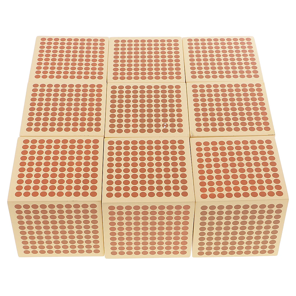 9Pcs Thousand Cubes for Kids Children Montessori  Developing Toys