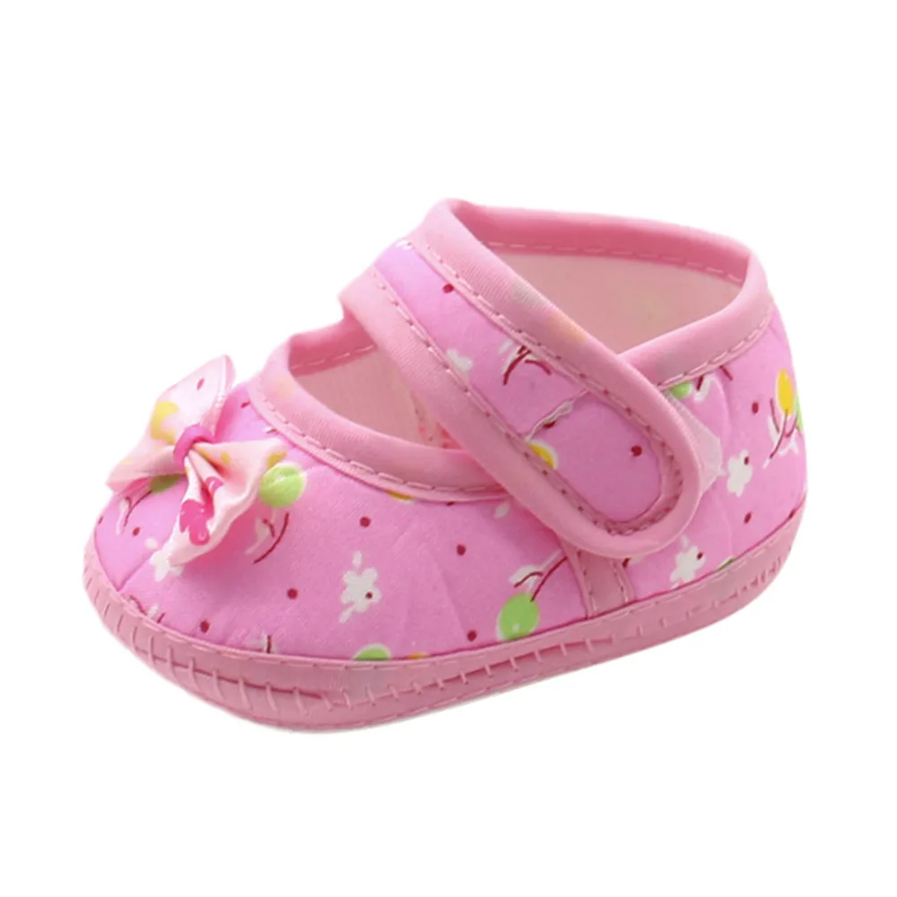 Newborn Infant Baby Girls Bow Soft Sole Prewalker Warm Casual Flats Shoes 