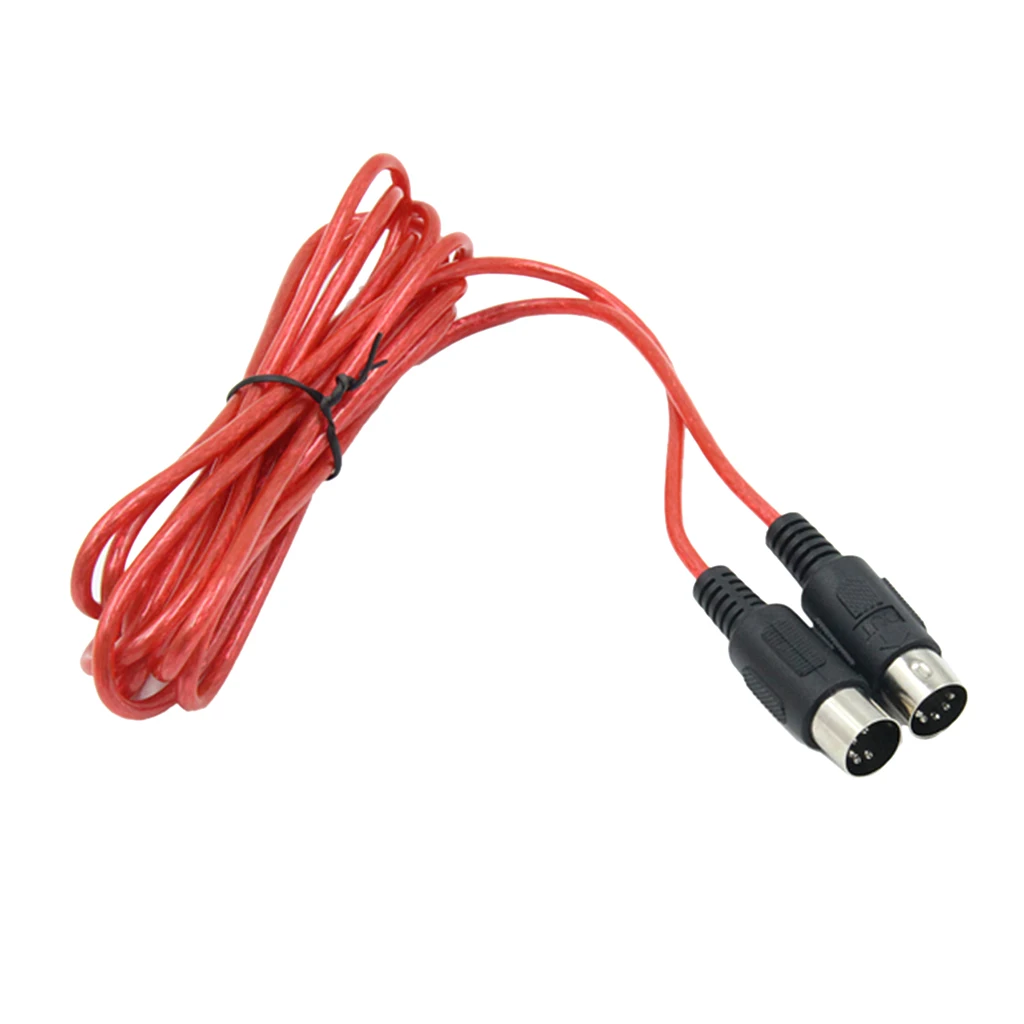 Red 5 Pin Male To 5 Pin Male MIDI Extension Cable Guitar Amplifier Connector 3 Meters