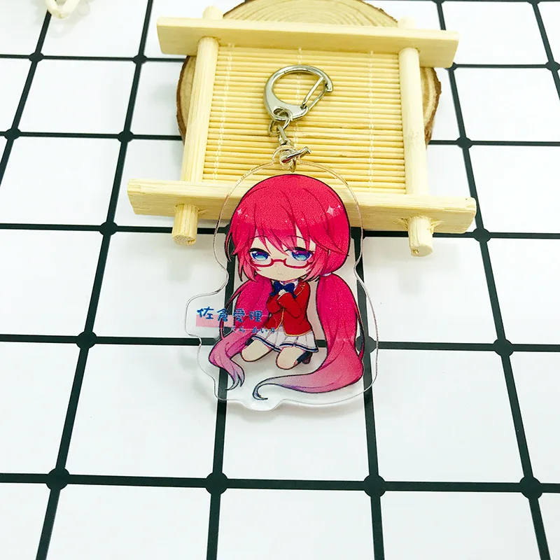 Anime Keychain Classroom of The Elite Woman Key Chain Cartoon Figure Acrylic Key Rings Kiyotaka Ayanokouji Man Jewellery Brelok