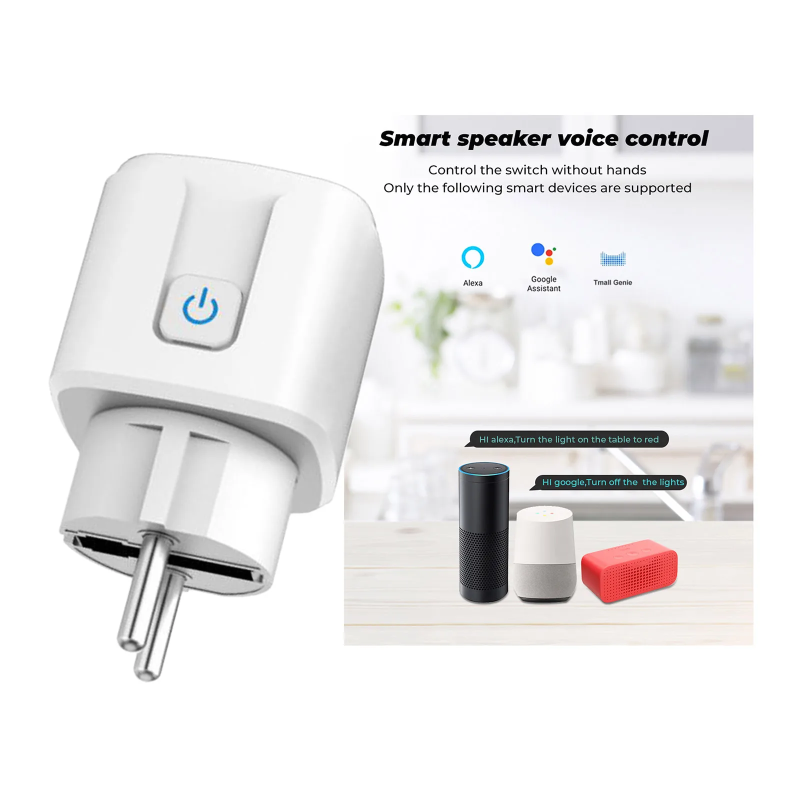 Mini Smart WiFi Plug Adaptor 16A Wireless Remote Voice Control Socket EU Plug