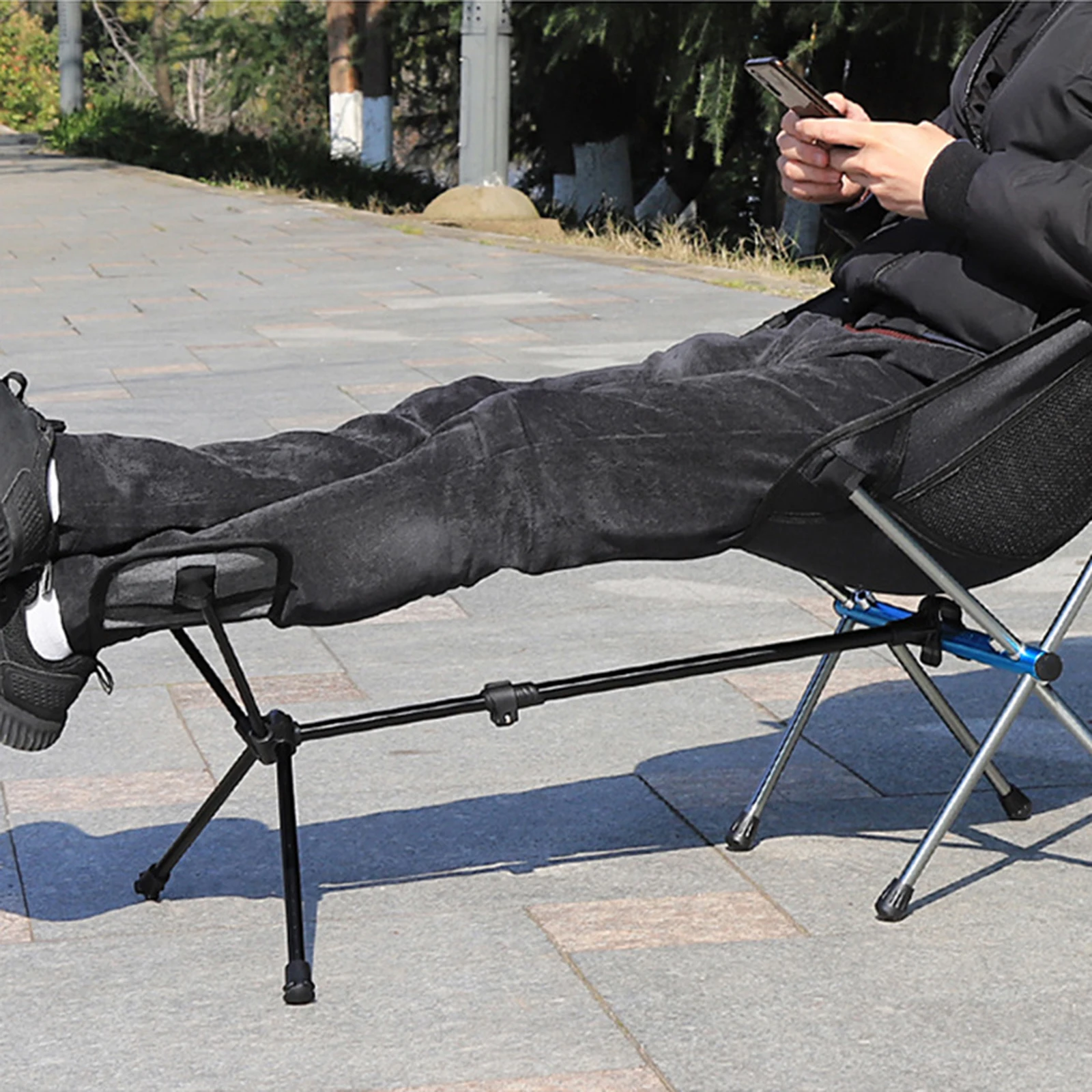 Lightweight Folding Chair Footrest, Anti-slip Camping Fishing Chair Footstool, Outdoor Patio Seat Feet Legs Rest Bracket Stool