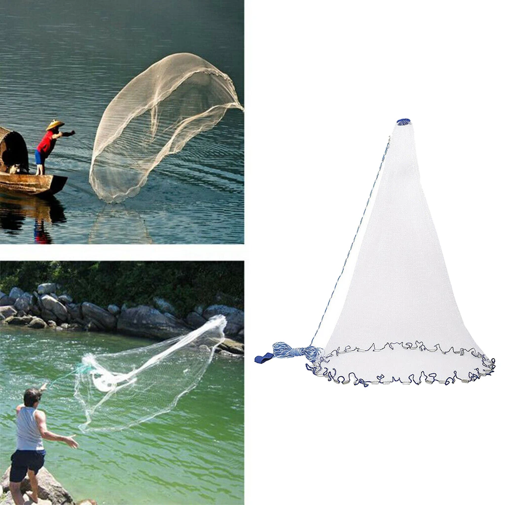 Cast Nets 2.4/3/3.6M High Strengthen Nylon Monofilament Small Mesh Cast Hand Throw Fishing Net Catch Fishing Network