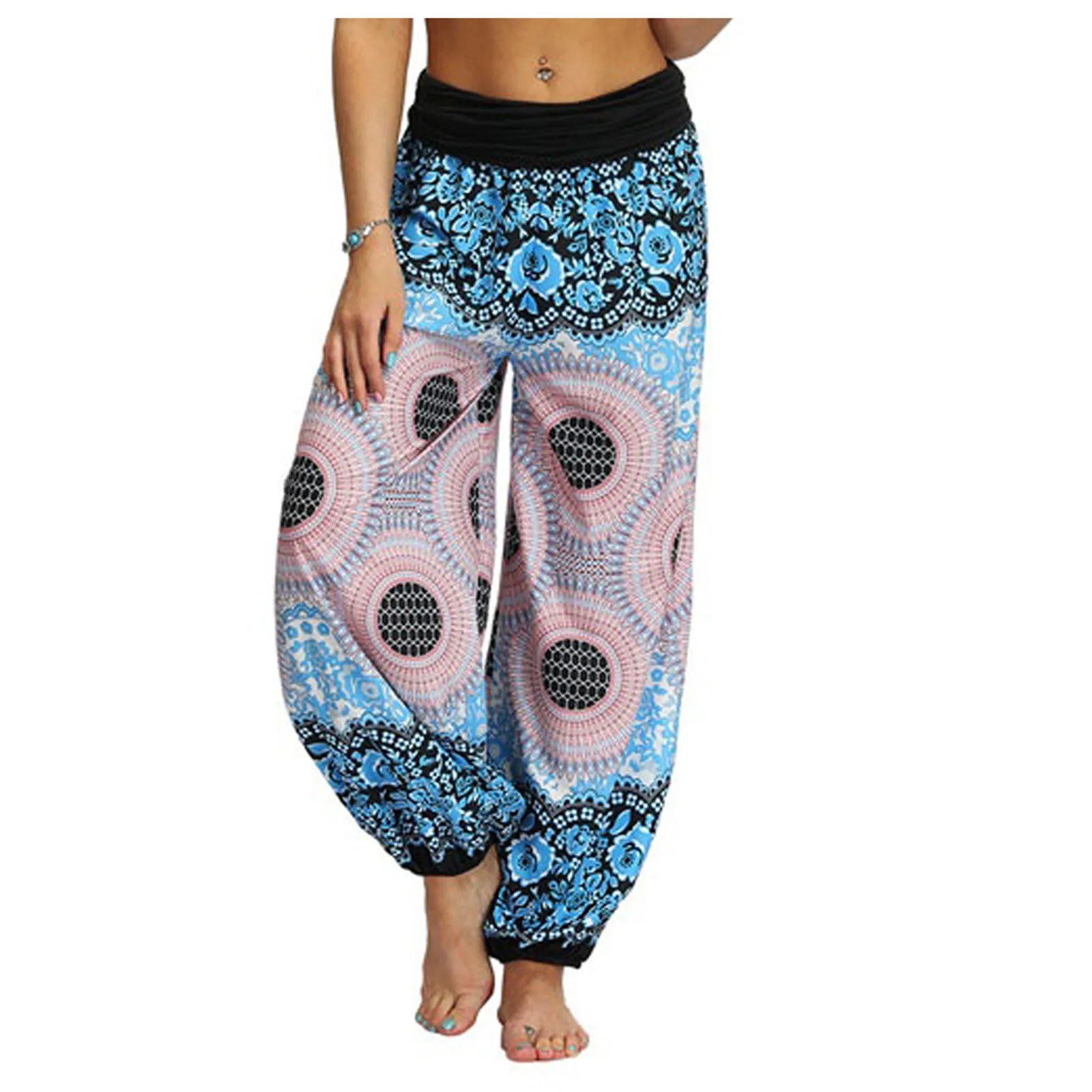 2019 Pantalones Cortos Mujer Verano Tallas Grandes Hombres Sueltos Hippy Yoga Baggy Boho Aladdin 