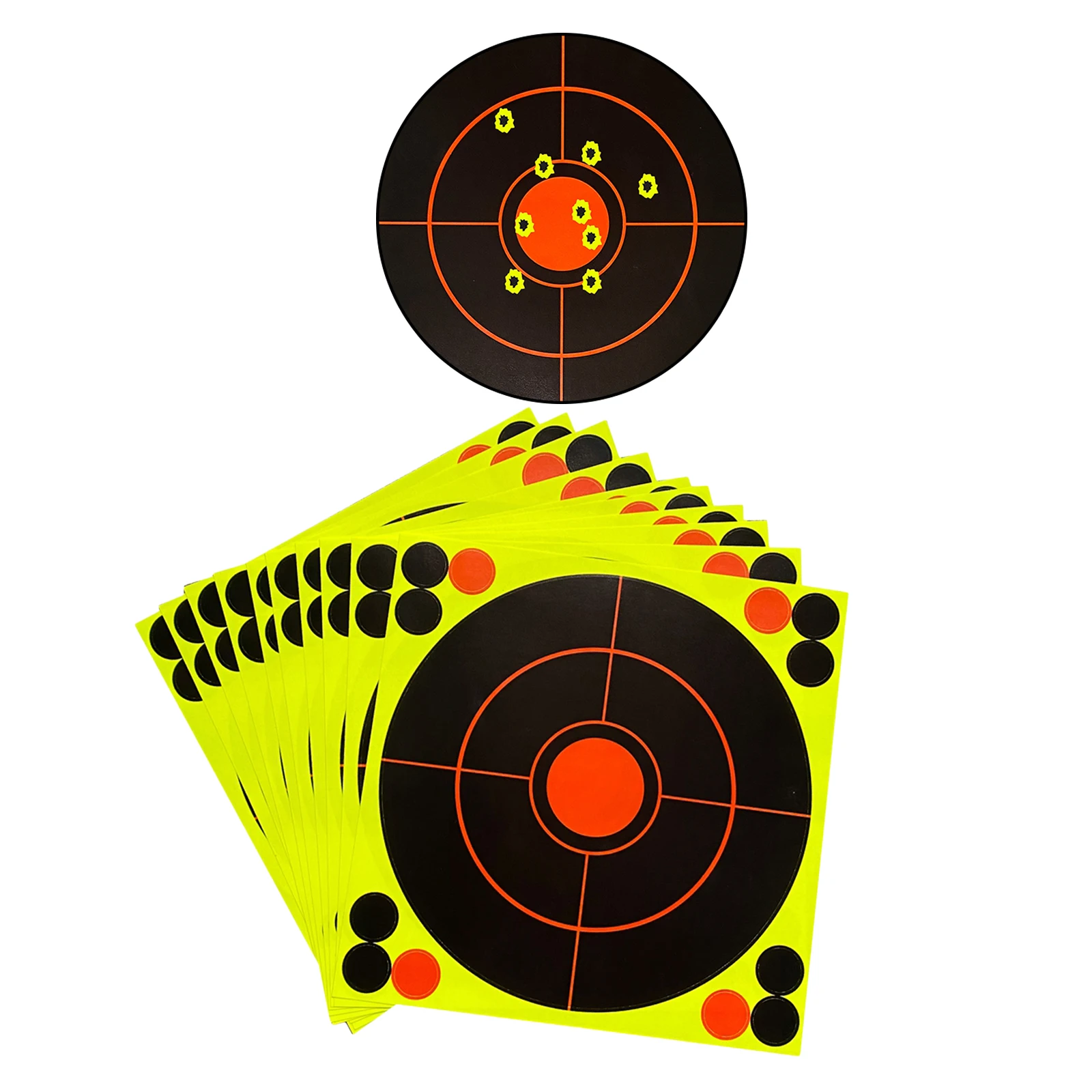 10Pcs 8``  Paper Target Archery Splatter Targets Aim Object Stickers