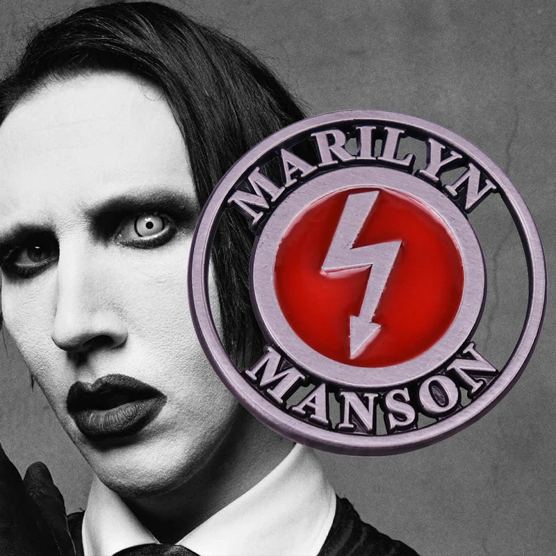 Marilyn Manson Logo 25mm Pin Badge MM 1 